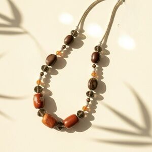 Earthbound Rhythm ✨ Red Jasper, Creek Jasper and Carnelian Gemstone Necklace